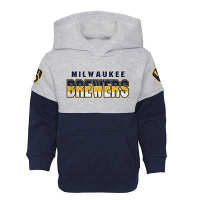 Shop Outerstuff Toddler Navy/heather Gray Milwaukee Brewers Two-piece Playmaker Set