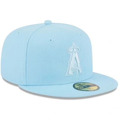 Shop New Era Light Blue Los Angeles Angels 2023 Spring Color Basic 59fifty Fitted Hat