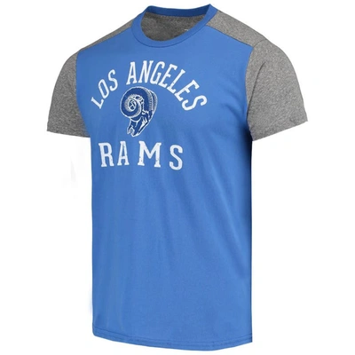 Shop Majestic Threads Royal/heathered Gray Los Angeles Rams Gridiron Classics Field Goal Slub T-shirt
