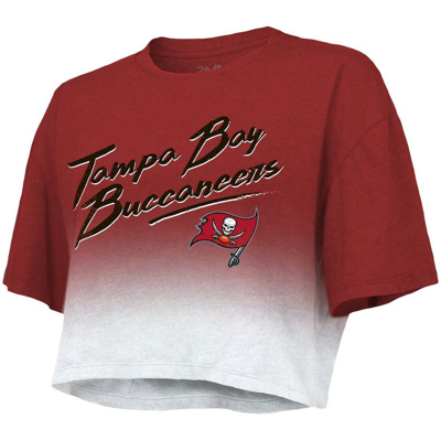 Majestic Threads Tom Brady Red/white Tampa Bay Buccaneers Drip-dye Player Name & Number Tri-blend Cr In Red