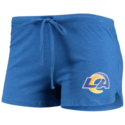 Shop Concepts Sport Royal Los Angeles Rams Meter Knit Long Sleeve Raglan Top & Shorts Sleep Set