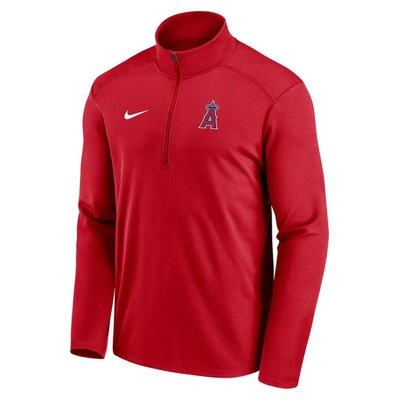 Shop Nike Red Los Angeles Angels Agility Pacer Lightweight Performance Half-zip Top