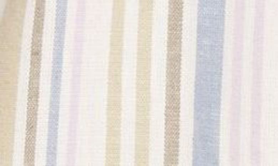 Shop Topshop Stripe Cutout Cotton & Linen Blend Romper In White