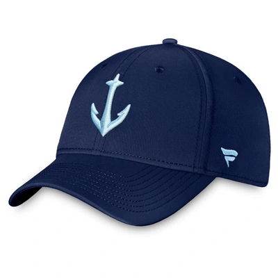 Shop Fanatics Branded Deep Sea Blue Seattle Kraken Secondary Logo Flex Hat In Navy