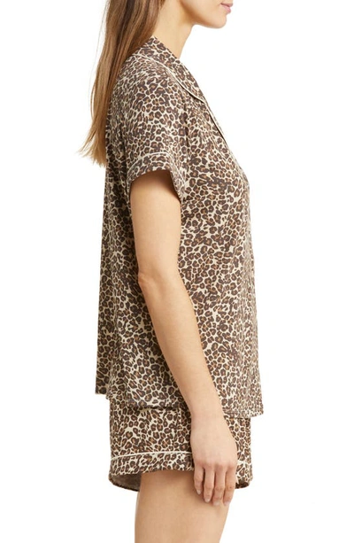 Shop Nordstrom Moonlight Eco Short Pajamas In Beige Leopard Spots