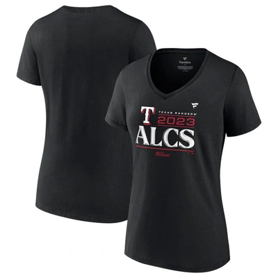 Shop Fanatics Branded  Black Texas Rangers 2023 Division Series Winner Locker Room V-neck T-shirt