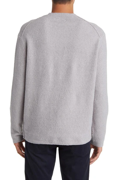 Shop Allsaints Eamont Organic Cotton Blend Crewneck Sweater In Concrete Grey