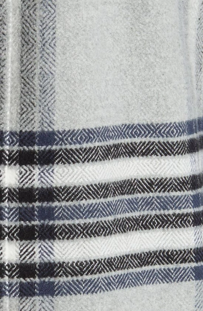 Shop Carhartt Hawkins Plaid Cotton Herringbone Button-up Shirt In Grey Heather / Blue