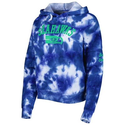 Shop New Era Royal Seattle Seahawks Cloud Dye Fleece Pullover Hoodie