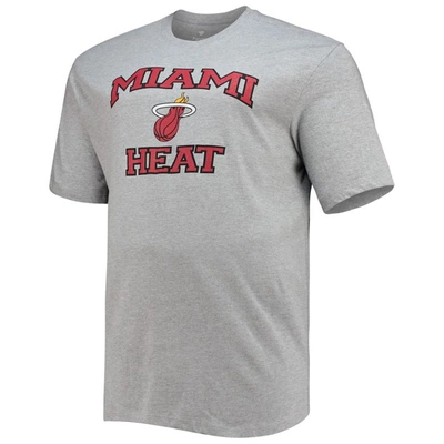 Shop Profile Heathered Gray Miami Heat Big & Tall Heart & Soul T-shirt In Heather Gray