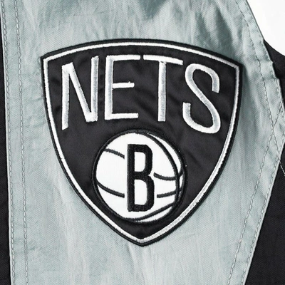 Starter Black Brooklyn Nets Body Check Raglan Hoodie Half-zip Jacket In Black