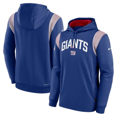 Shop Nike Royal New York Giants Sideline Athletic Stack Performance Pullover Hoodie