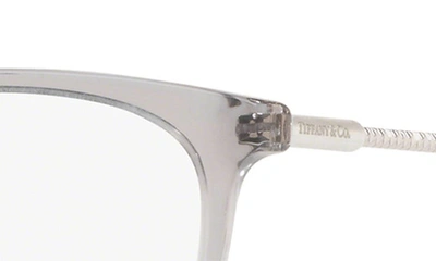 Shop Tiffany & Co 54mm Square Optical Glasses In Crystal Grey