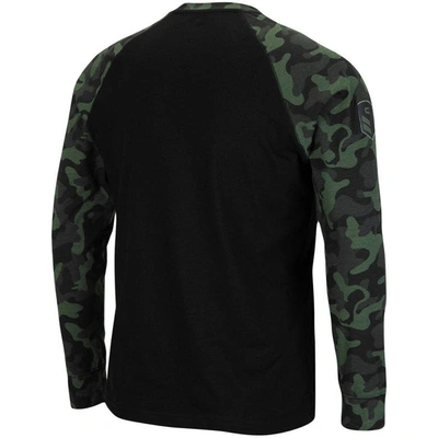 Shop Colosseum Black West Virginia Mountaineers Oht Military Appreciation Camo Raglan Long Sleeve T-shirt