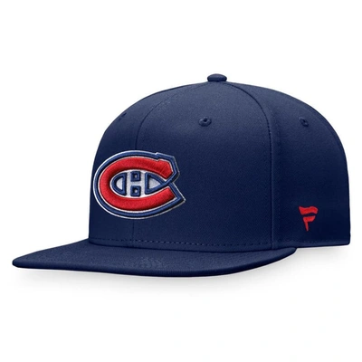Shop Fanatics Branded Navy Montreal Canadiens Core Primary Logo Fitted Hat