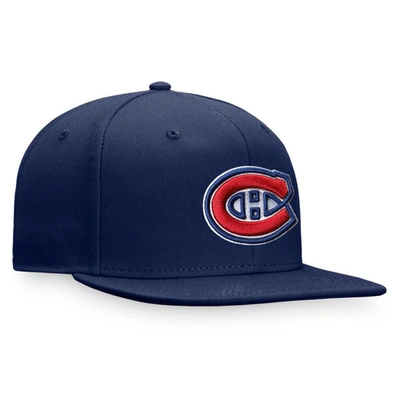 Shop Fanatics Branded Navy Montreal Canadiens Core Primary Logo Fitted Hat