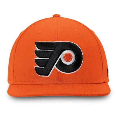 Shop Fanatics Branded Orange Philadelphia Flyers Core Primary Logo Fitted Hat