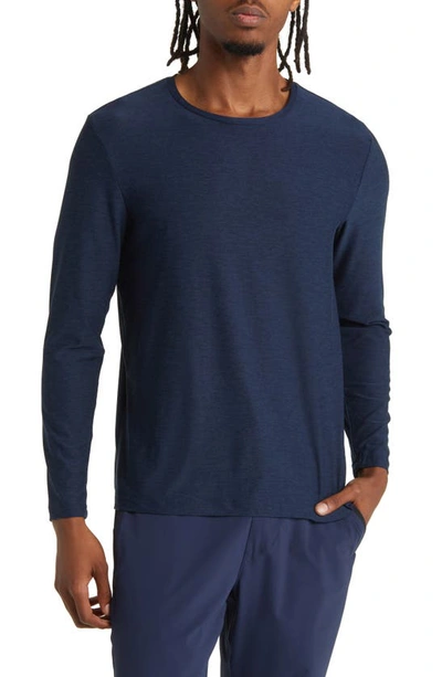 Shop Beyond Yoga Featherweight Always Beyond Long Sleeve Performance T-shirt In Nocturnal Navy
