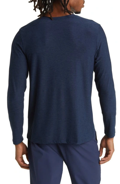 Shop Beyond Yoga Featherweight Always Beyond Long Sleeve Performance T-shirt In Nocturnal Navy