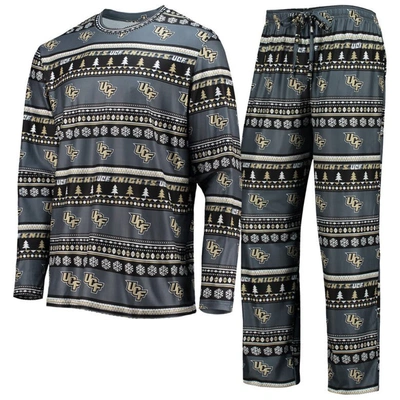 Shop Concepts Sport Charcoal Ucf Knights Ugly Sweater Long Sleeve T-shirt And Pants Sleep Set