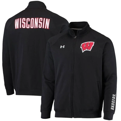 Shop Under Armour Black Wisconsin Badgers Raglan Game Day Triad Full-zip Jacket