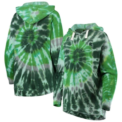 Shop Colosseum Green Michigan State Spartans Slow Ride Spiral Tie-dye Oversized Pullover Hoodie