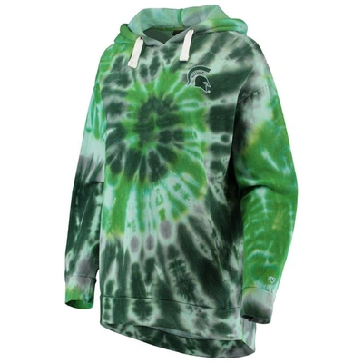 Shop Colosseum Green Michigan State Spartans Slow Ride Spiral Tie-dye Oversized Pullover Hoodie