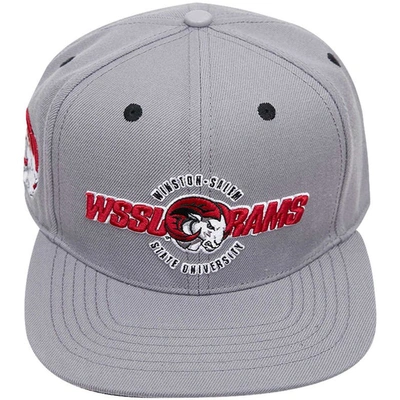 Shop Pro Standard Gray Winston Salem Rams Evergreen Wssl Snapback Hat