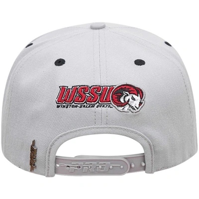 Shop Pro Standard Gray Winston Salem Rams Evergreen Mascot Snapback Hat