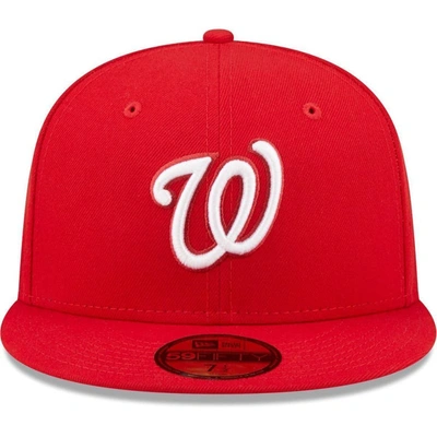 Shop New Era Red Washington Nationals White Logo 59fifty Fitted Hat