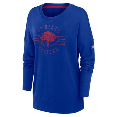 Shop Nike Royal Buffalo Bills Rewind Playback Icon Performance Pullover Sweatshirt