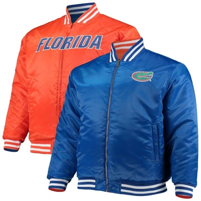 Shop Profile Royal/orange Florida Gators Big & Tall Reversible Satin Full-zip Jacket