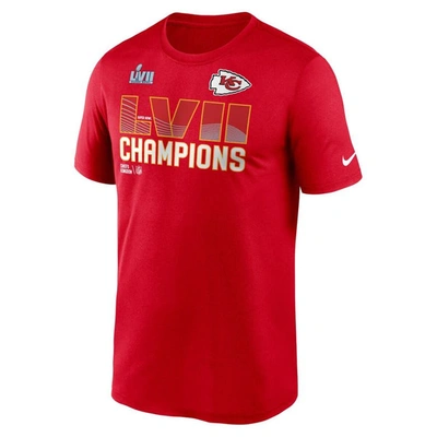 Shop Nike Red Kansas City Chiefs Super Bowl Lvii Champions Essential T-shirt