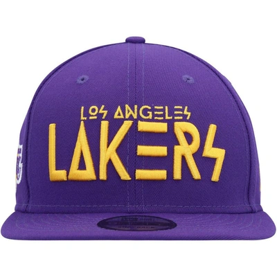 Shop New Era Purple Los Angeles Lakers Rocker 9fifty Snapback Hat