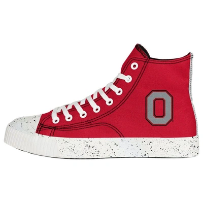 Shop Foco Ohio State Buckeyes Paint Splatter High Top Sneakers In Red