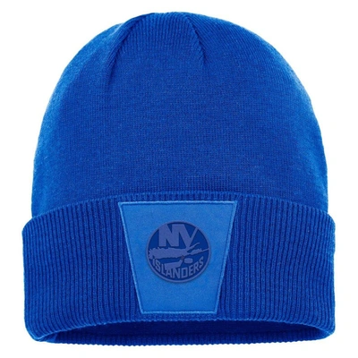 Shop Fanatics Branded Royal New York Islanders Authentic Pro Road Cuffed Knit Hat