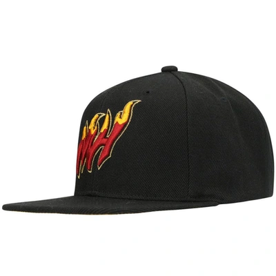 Shop Mitchell & Ness Black Miami Heat 50th Anniversary Snapback Hat