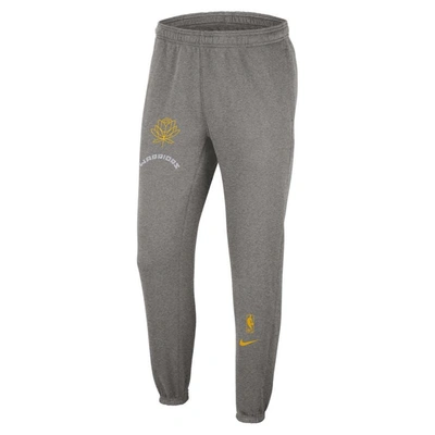 Shop Nike Heather Charcoal Golden State Warriors 2022/23 City Edition Courtside Brushed Fleece Sweatpants