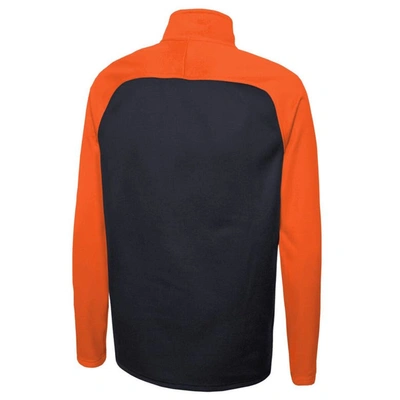 New Era Navy Chicago Bears Combine Authentic O-line Raglan Half-zip Jacket In Navy