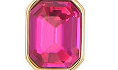 Ettika Baguette Crystal Linear Drop Earrings In Fuchsia