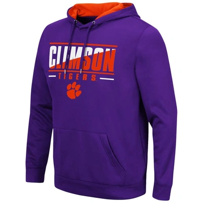 Colosseum Purple Clemson Tigers Slash Stack 2.0 Pullover Hoodie In Purple