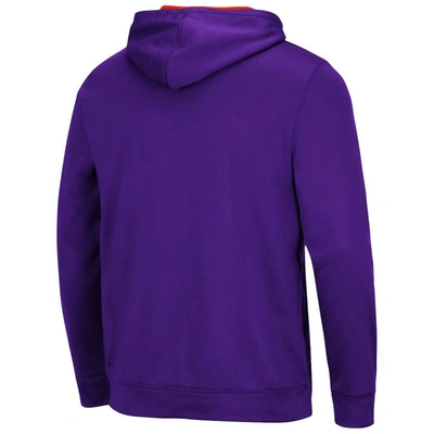 Colosseum Purple Clemson Tigers Slash Stack 2.0 Pullover Hoodie In Purple
