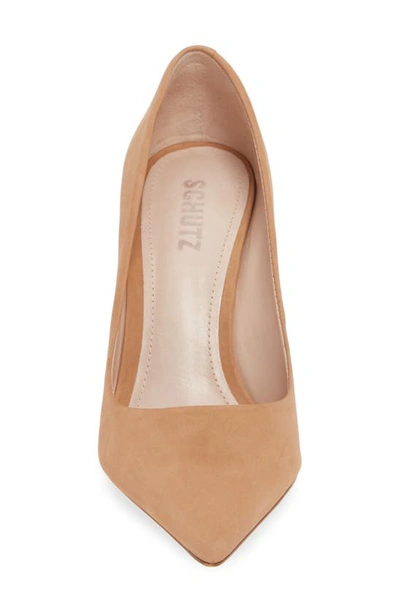 Shop Schutz Lou Pointed Toe Pump In Honey Beige