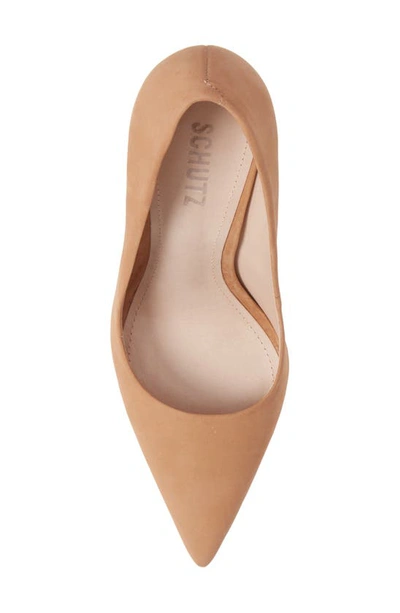 Shop Schutz Lou Pointed Toe Pump In Honey Beige