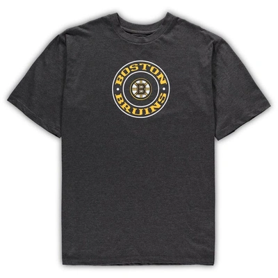 Concepts Sport Men's  Black, Heathered Charcoal Boston Bruins Big And Tall T-shirt And Shorts Sleep S In Black