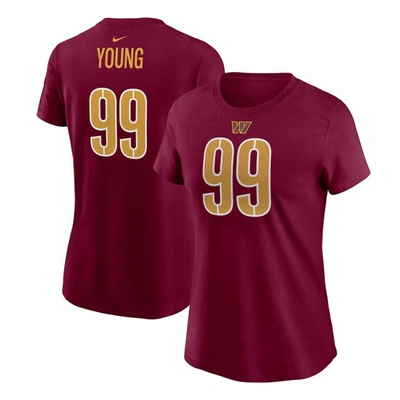 Shop Nike Chase Young Burgundy Washington Commanders Player Name & Number T-shirt
