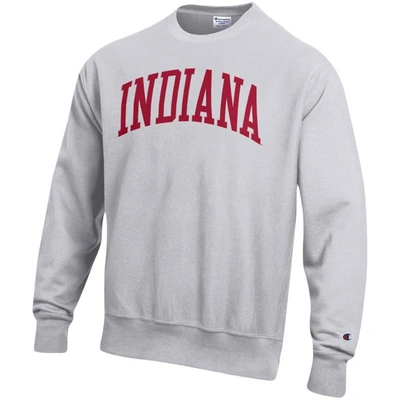 Shop Champion Ash Indiana Hoosiers Big & Tall Reverse Weave Fleece Crewneck Pullover Sweatshirt