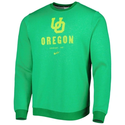 Shop Nike Green Oregon Ducks Vault Stack Club Fleece Pullover Sweatshirt