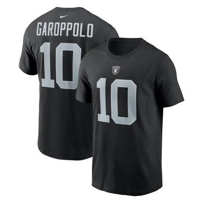Shop Nike Jimmy Garoppolo Black Las Vegas Raiders Player Name & Number T-shirt