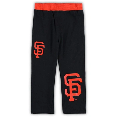 Shop Outerstuff Toddler Black/orange San Francisco Giants Batters Box T-shirt & Pants Set